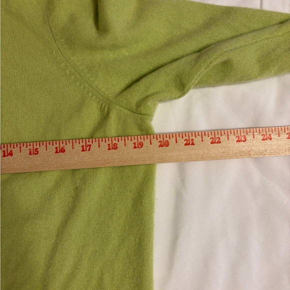 Talbots Pure Cashmere Cardigan Sweater Green 1X Soft Lightweight - Picture 4 of 8
